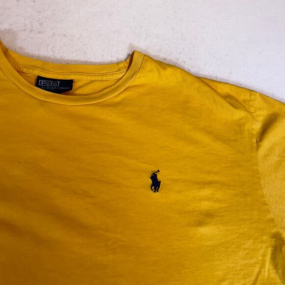 Polo by Ralph Lauren Long Sleeve T-Shirt Men XL Bright Yellow w/ Blue Pony Logo - Picture 3 of 12